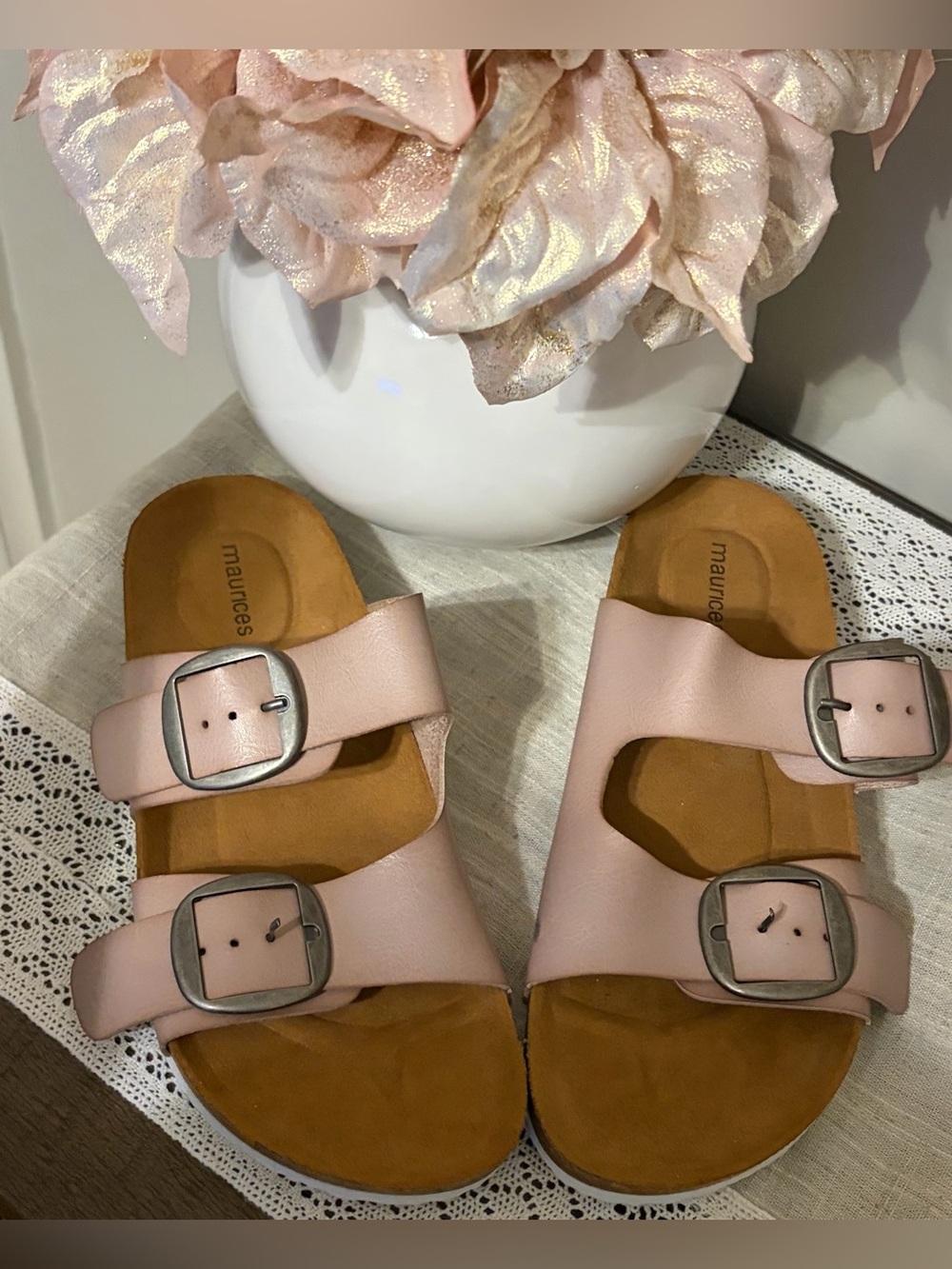 Maurices Women's Double Buckle Slide Sandals - Light Pink